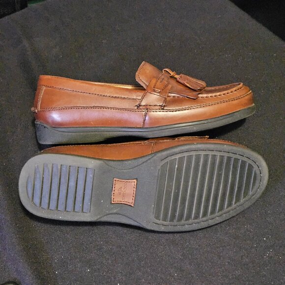 Dockers Brown Leather  Sinclair Kiltey Tassel Loafers - Picture 8 of 12